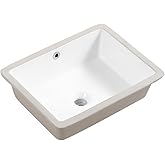 18in Undermount Bathroom Sink Rectangular, 18.1" x 13.8" Vessel Sink Rectrangle Undermount Bathroom Sink White Ceramic Lavato