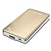 PowerSleek 7000mAH 2.1A Fast Charging Portable Slim External Battery Pack Power Bank for iPhone 6 6S 7 Plus, iPad Mini 4 5, Samsung Galaxy S7 S6 Edge, Note 5, LG G5 G4, HTC 10 - Gold