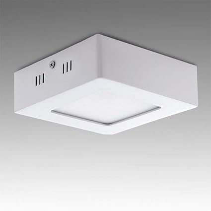 Greenice Plafon Led Cuadrado Superficie 120mm 6w 470lm 30 000h Blanco Frio Amazon Es Iluminacion