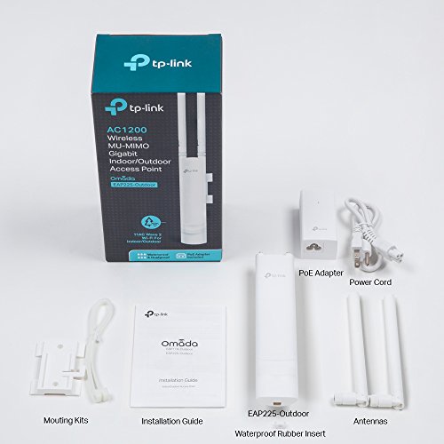 TP-Link AC1200 Wireless MU-MIMO Gigabit Indoor/Outdoor Access Point (EAP225-Outdoor)
