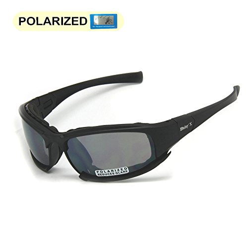 Polarized Daisy X7 Army Sunglasses, Military Goggles 4 Lens Kit, Men War Game Tactical Outdoor Sunglasses (black, 1 Lens Polarized (Out of 4)) Polarized Daisy X7 Army Sunglasses, Military Goggles 4 Lens Kit, Men War Game Tactical Outdoor Sunglasses (black, 1 Lens Polarized (Out of 4))