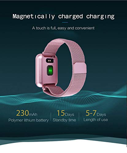AutumnFall Bluetooth Smart Watch Heart Rate Blood Pressure Monitor Fitness Tracker Bracelet (Pink) - Thumbnail 5
