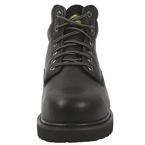 Steel Toe Work Boots for Men 6" - Safety Shoes Slip Resistant & Electrical Hazard Work Boots (10.5, Black)