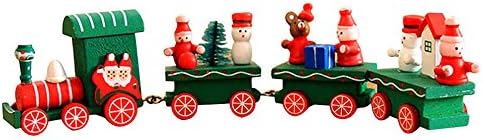 Wooden Train Decor Christmas Ornaments Kids Kindergarten Festival Vehicle Gifts (Green)