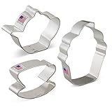Tea Party Cookie Cutter Set - 3 Piece - Teapot, Teacup, Cupcake - Ann Clark - US Tin Plated Steel