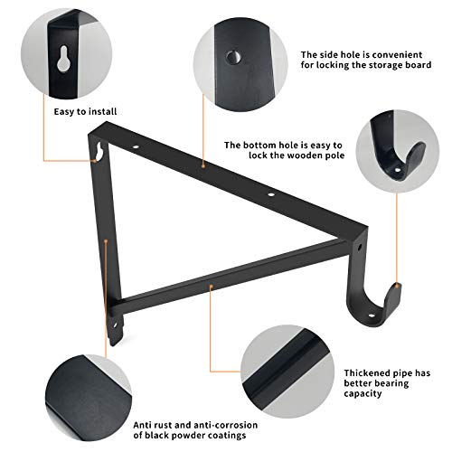 Heavy Duty Closet Rod & Shelf Brackets Clothes Hanger Pole Support