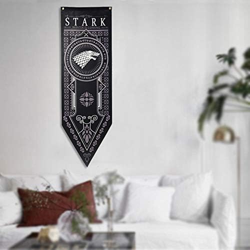 House Flags and Banners House Sigil Tournament Outdoor Garden Wall Flag Tapestry Poster Gifts 18.1 x 59.1 Inch Wolf