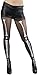 ToBeInStyle Women's Large Human Skeleton Bones Pantyhose - Sheer/Black