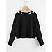 Teen Sweater,Hemlock Women's Juniors Hollow Shoulder Sweatshirt Rose Causal Tops Blouse (M, Black)