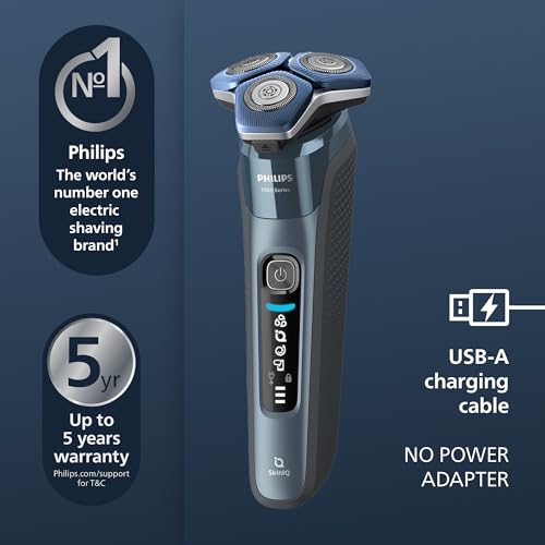 Philips Shaver Series 7000 Wet & Dry Electric Shaver & Nose Trimmer 3000 Bundle, SkinIQ Technology with Steel Precision Blades, Pop-up Trimmer, Travel Case, Cleaning Pod, Amazon Exclusive, ‎BD0101AZ