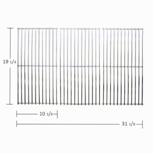 591S3 STAINLESS STEEL COOKING GRID FOR BRINKMANN, CHARMGLOW, GLEN CANYON, JENN AIR, KIRKLAND, MEMBER'S MARK, NEXGRILL, OUTDOOR COOKING SYSTEMS, PERFECT FLAME, SAMS & VIRCO GAS GRILL MODELS