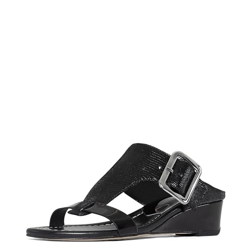 Donald Pliner Women’s Casual Low Wedge Sandal, Black, 6.5