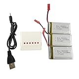 sea jump accessories 3PCS 3.7V 1200mah Lithium Battery + 6in1 Charger for huanqi 898B H11D H11C MJX T04 T05 T25 M03 Remote Control Aircraft Parts Drone Parts