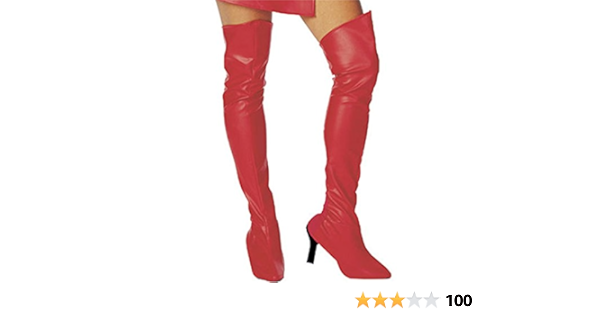 amazon red thigh high boots