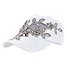 Deer Mum Ladies Denim Jean Campagne Bling Ajustable Baseball Cap Cowboy Hat(Flower 1) (White)