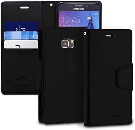 Galaxy S6 Edge Plus Case, ModeBlu [Classic Diary Series] [Black] Wallet Case ID Credit Card Cash Slots Premium Synthetic Leather [Stand View] for Samsung Galaxy S6 Edge Plus
