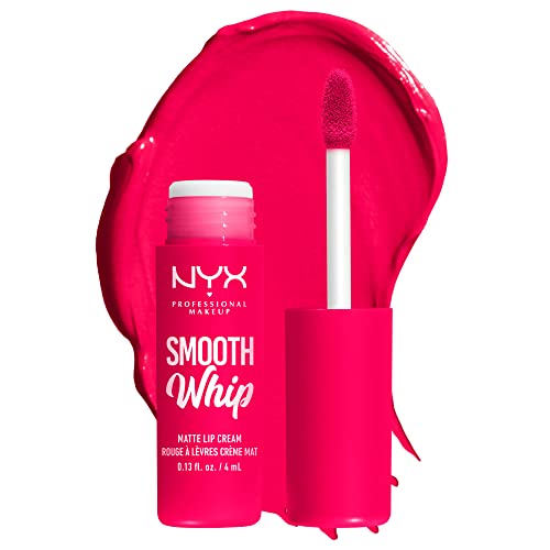 NYX PROFESSIONAL MAKEUP SMOOTH WHIP MATTE LIP CREAM, LONG LASTING, MOISTURIZING, VEGAN LIQUID LIPSTICK – PILLOW FIGHT (HOT FUSCHIA)