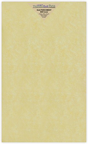 50 Gold Parchment 65lb Cover Weight Paper 8.5 X 14 Inches Cardstock Colored Sheets Legal Size -Printable Old Parchment Semblance