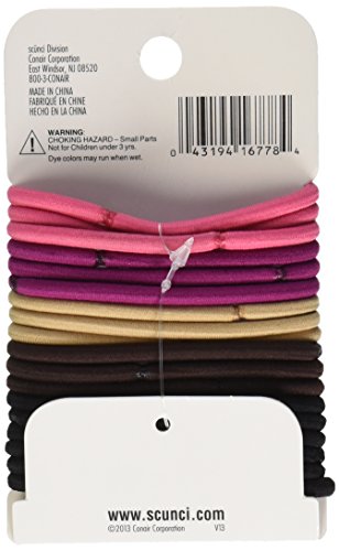 Scunci Large No Damage Elastics, Neutral Colors, 18 pk