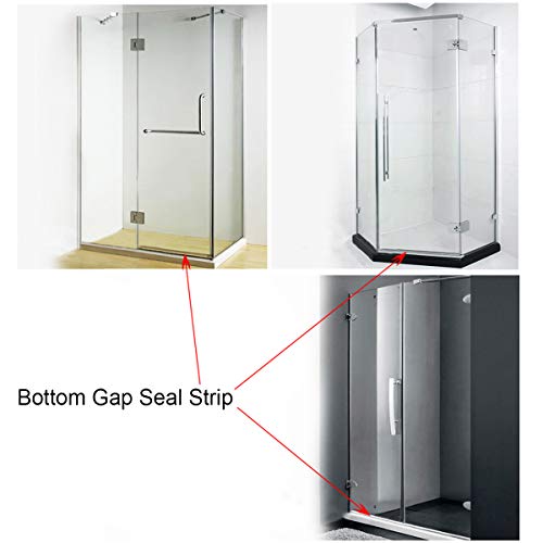 Cozylkx Frameless Shower Door Bottom Seal with Drip Rail 3/8" Thick