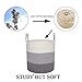 Woven Cotton Rope Storage Basket, Baby Laundry Hamper Storage Bin Baskets with Handle for Organize Toys, Blanket, Diaper or Home Decor