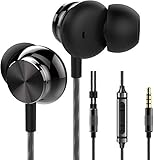 Earbuds, Betron BS10 Noise Isolating in Ear Headphones, Earphones with Microphone, Volume Control and Powerful Bass Sound Includes 3 Different Sized Pairs of Ergonomic Ear Buds and Carry Case (Black)