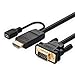 UGREEN HDMI to VGA Active Cable Male 1080P 60Hz Video Adapter Converter Cord with Micro USB Power Cable for PC, Laptop, HDTV, Monitors, Projector (6ft)