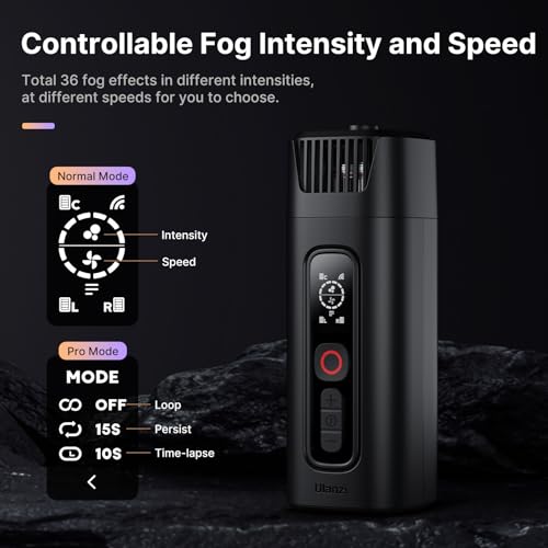 ULANZI FM01 FILMOG Ace Portable Fog Machine Battery Powered, Portable Smoke Machine Handheld Fog Machine w Remote Control Fogger for Photography, Outdoor Events, Parties, Stage Effects, Wedding