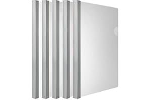 AKAHA Clear Report Covers with Solid Color 14mm Sliding Bar (18C, 100-sheet Capacity), Transparent Resume Presentation File Folders Organizer Binder, for Letter/A4 Size Paper, 10 Pcs, Solid White