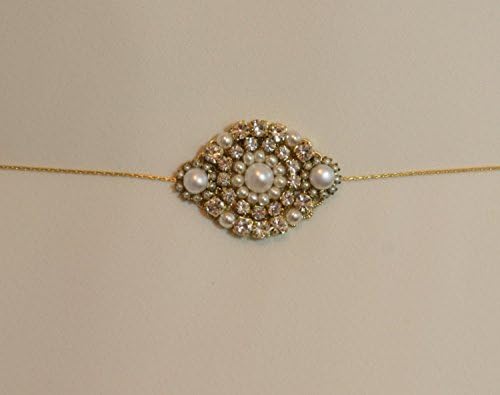 Bridal Belt Sash Rhinestone Crystal Pearls Victorian Vintage Style Jewelry Wedding Dress Belt Accessory,Unique Bridal Sash Chain,Sash