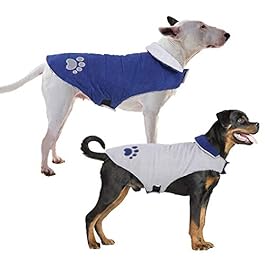 BWOGUE Warm Reversible Dog Winter Coat Thick Fleece Dog Cold Weather Jacket Windproof Pet Apparel Dog Vest for Small Medium Large Dogs