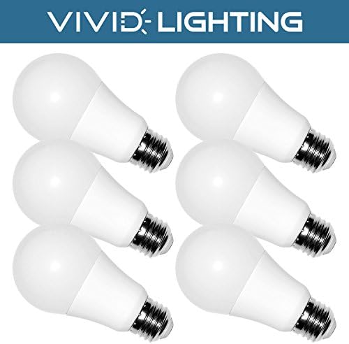 Vivid Lighting LED Bulbs, 60 Watt Replacement, 9.5W, 800 Lumens, 6 Pack, Daylight (5000K), Dimmable, Energy Star Certified
