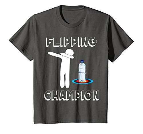 Kids Water Bottle Flipping Tshirt Dabbing Flipping Champion 12 Asphalt