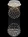 Contemporary 2 Balls Raindrop Crystal Chandelier Flush Mount Cylinder Chandelier Light Fixture Ceiling Lamp for Dining Room Living Room Kitchen Foyer Hallyway Bar of CRYSTOP