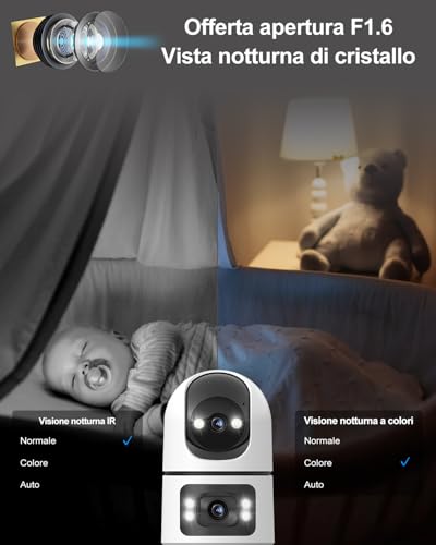 GENBOLT Wi-Fi Security Camera for Indoor, Baby Camera | 2MP+2MP, 360° view, AI detection, baby monitor, two-way audio, automatic tracking, 2.4&5GHz