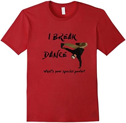 Mens Break Dance What's Your Power Dancing T-Shirt Large Cranberry