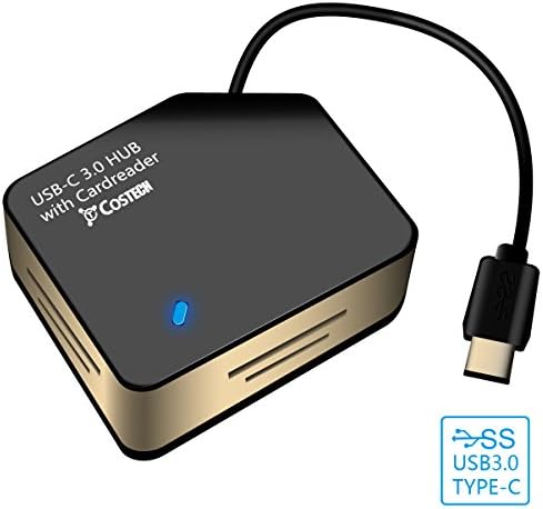 Type-C 3.0 Hub and Card Reader, Costech 7 in 1 USB-C to 3 Port USB 3.0 Converter with 4-Slot SD/TF Card Reader for New MacBook, Chromebook Pixel, Nexus 6P