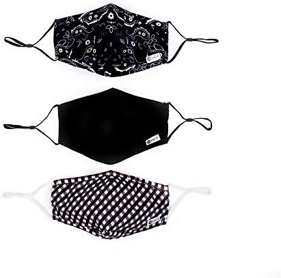 Miamica 3 Fashion Cloth Face Mask Nose Wire Cotton Breathable Double Layer Machine Washable Reusable Adjustable Ear Strap Inner Pocket For Removable Filter Black Gingham Bandana Solid Amazon Com Au Health Personal