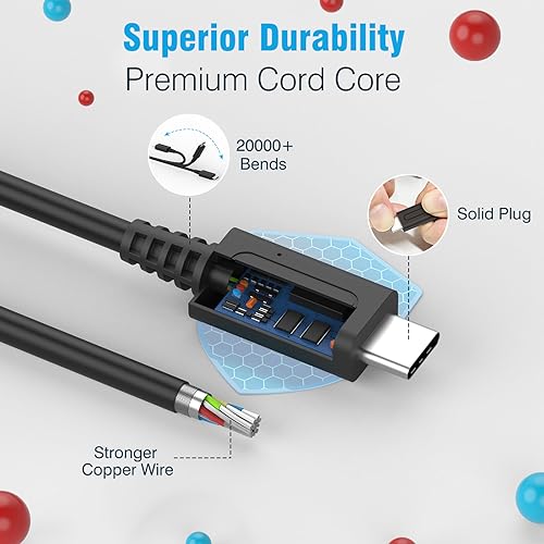 Charger for Nintendo Switch, 45W Power Supply with 1.5M/5FT Cable Quick Charge Compatible with Nintendo Switch Console/Lite/OLED/Deck Dock/Pro Controller, Support TV Mode