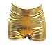 SACASUSA Shiny Stretchy Metallic Mini Shorts Hot Pants in Gold Small
