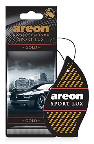 AREON Sport Lux Gold - Hanging Cardboard Air Freshener for Car, Home & Office - Premium Cologne Perf