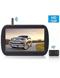 HD Digital Wireless Backup Camera System 5 Inch LCD Monitor for Trucks,Cars,SUVs,Pickups,Vans,Campers Front Rear View Camera Super Night Vision Waterproof Easy Installation