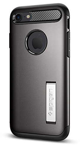 Spigen Slim Armor iPhone 7/iPhone 8 Case with Kickstand and Air Cushion Technology Hybrid Drop Protection for Apple iPhone 7 (2016)/iPhone 8 (2017) - Gunmetal