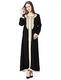 Muslim kaftan dubai long sleeve dress with embroidery for women Islamic clothing gown abaya for girls