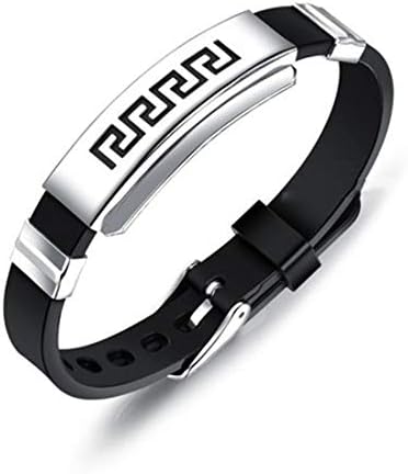 Best Valentine Gifts: Jewels Galaxy Men's Fashion Stainless Steel Black Wristband for Men (CT-BNG-49073)
