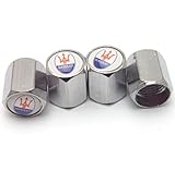 Set of 4 Chrome Aluminum Wheel/Rim Tyre Tire Valve Stem Dust Caps Fit Maserati All Model