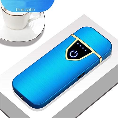 Harddo Fingerprint Lighter, Rechargeable USB Electronic Lighter Touching Fingerprint Flameless Plasma Lighter Windproof Electronic Cigarette Lighter for Candle, Cigarette
