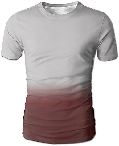 MASAGE Adult Gray and Red Tie Dye Shirts Hipster Print Design T-Shirt Tunics Blouse