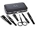 Aconl Pedicure Kit for Men by Aluxie - Convenient, Time Saving, Nail Clippers Set, Luxury Grooming Gift Set, Travel-Size Leather Case - Stainless Steel