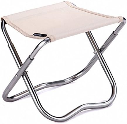 Lweisty Aluminium Alloy Stool Foldable Portable Camping Stools for Traveling Camping Beach Outdoor Fishing Hunting Golfing (Khaki)
